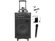 PYLE Audio 800 WATT DUAL CHANNEL WIRELESS RECHAGEABLE PORTABLE PA SYSTEM WITH