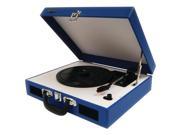JENSEN JTA 410 BL Portable 3 Speed Stereo Turntables with Built in Speakers Blue
