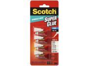 Scotch Single Use Super Glue Clear .5gm 4 Pk AD114 Pack Of 6