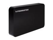 Manhattan SuperSpeed USB SATA 3.5 Drive Enclosure Black Fits standard 3.5 SATA drives with easy quick installation includes rear mount power switch an