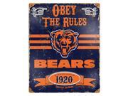 Party Animal Bears Vintage Metal Sign 1 Each Obey The Rules Print Message 11.5 Width x 14.5 Height Rectangular Shape Heavy Duty Embossed Lettering