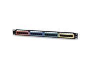 Intellinet Cat5e Color Coded Patch Panel 24 Port s 24 x RJ 45 1U High 19 Wide Rack mountable