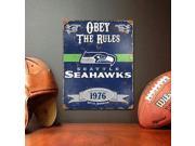 Party Animal Seattle Seahawks Embossed Metal Signs