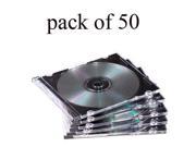 Slim Jewel Case Clear Black 50 Pack