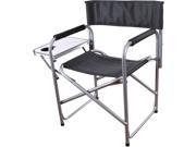 Stansport Directors Chair with Side Table Black Steel 19.5 Width x 6 Depth x 31.5 Height