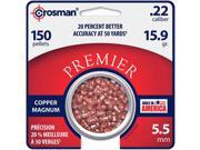 CROSMAN Premier Copper Magnum Domed Pellet.22 Caliber 15.9 Grain 150 Count