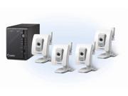 Compro NR0855WA, 8-ch IP video surveillance system, 4 sets IP55 megapixel (1280x1024) cameras with W150 wireless USB dongle, up to 150Mbps, one 8-ch RS2208 Netw