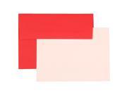 Personal Stationery Set 25 Red Brite Hue Recycled A6 4 3 4 x 6 1 2 Envelopes with 25 Stiff Flat Notecards