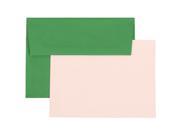 Personal Stationery Set 25 Green Brite Hue Recycled A6 4 3 4 x 6 1 2 Envelopes with 25 Stiff Flat Notecards