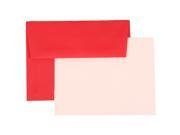 Personal Stationery Set 25 Red Brite Hue Recycled A2 4 3 8 x 5 3 4 Envelopes with 25 Stiff Flat Notecards