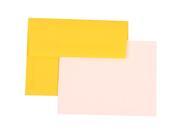 Personal Stationery Set 25 Yellow Brite Hue Recycled A2 4 3 8 x 5 3 4 Envelopes with 25 Stiff Flat Notecards