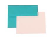 Personal Stationery Set 25 Sea Blue Brite Hue Recycled A2 4 3 8 x 5 3 4 Envelopes with 25 Stiff Flat Notecards