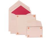 Pink Card with Pink Lined Envelope Wedding Invitation Flower Accent Border Set Combo 1 Large Set 50 cards 1 Small Set 100 cards