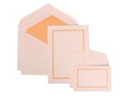 White Card with Light Orange Lined Envelope Wedding Invitation Orange Border Set Combo 1 Large Set 50 cards 1 Small Set 100 cards