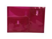 JAM Paper® 3 Pocket Plastic Envelope with VELCRO® Brand Closure Letter Booklet Size 11.5 x 9.75 Pink Sold Indivually