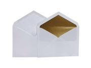 JAM Paper® Wedding Envelope Sets White with Gold Lined Envelopes 5.75 x 8 Pack of 50 Inner 50 Outer Envelopes