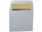 JAM Paper® 6 x 6 Square Foil Lined Evelopes White with Gold Foil Lining 25 envelopes per pack