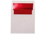 JAM Paper® 6 x 6 Square Foil Lined Evelopes White with Red Foil Lining 25 envelopes per pack