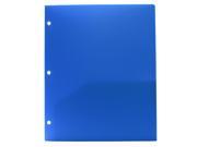 JAM Paper® 2 Pocket 3 Hole Punched Plastic Presentation School Folder Blue Sold Individually