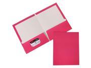 JAM Paper® 9 1 4 x 11 1 2 Two Pocket Glossy Presentation Folder Hot Pink 6 per pack