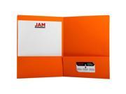 JAM Paper® 2 Pocket Matte Cardstock Paper School Presentation Folder Orange 6 folders per pack