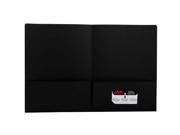 JAM Paper® 2 Pocket Matte Cardstock Paper School Presentation Folder Smooth Black Sold Individually