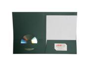 JAM Paper® 2 Pocket Matte Cardstock Paper School Presentation Folder Dark Green sold individually