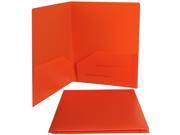 JAM Paper® Heavy Duty Plastic 2 Pocket Presentation School Folders Orange pack of 6 folders