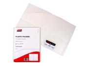 JAM Paper® Heavy Duty Plastic 2 Pocket Presentation School Folders Clear 6 folders per pack