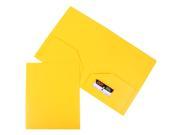 JAM Paper® Heavy Duty Plastic 2 Pocket Presentation School Folders Yellow 6 folders per pack