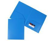 JAM Paper® Heavy Duty Plastic 2 Pocket Presentation School Folders Blue 6 folders per pack