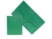 JAM Paper® Heavy Duty Plastic 2 Pocket Presentation School Folder Solid Green Sold individually