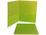JAM Paper® Heavy Duty Plastic 2 Pocket Presentation School Folders Lime Green 6 folders per pack