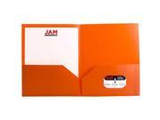 JAM Paper® 9.5 x 11.5 Biodegradable Plastic School Folders Orange 6 per pack