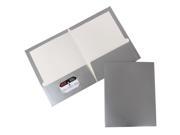 JAM Paper® 9 1 2 X 11 1 2 Two Pocket Glossy Presentation Folders Silver Pack of 6 Folders