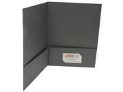 JAM Paper® Two Pocket Folders 9 x 12 Gray Linen pack of 6 folders