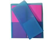 JAM Paper® 4 1 4 x 9 1 8 Mini Plastic Heavy Duty Two Pocket Folder Blue Pack of 6 folders