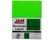 JAM Paper® Neon Fluorescent Green Address Labels Large 3 1 3 x 4 6 labels per page 120 labels total