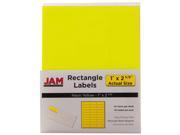 JAM Paper® Neon Fluorescent Yellow Address Labels Small 1 x 2 5 8 30 labels per page 120 labels total