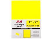 JAM Paper® Neon Fluorescent Yellow Address Labels Medium 2 x 4 10 labels per page 120 labels total