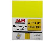 JAM Paper® Neon Fluorescent Yellow Address Labels Large 3 1 3 x 4 6 labels per page 120 labels total