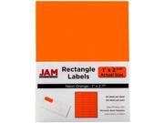 JAM Paper® Neon Fluorescent Orange Address Labels Small 1 x 2 5 8 30 labels per page 120 labels total