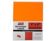 JAM Paper® Neon Fluorescent Orange Address Labels Medium 2 x 4 10 labels per page 120 labels total