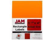 JAM Paper® Neon Fluorescent Orange Address Labels Large 3 1 3 x 4 6 labels per page 120 labels total