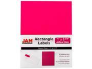JAM Paper® Neon Fluorescent Pink Address Labels Small 1 x 2 5 8 30 labels per page 120 labels total