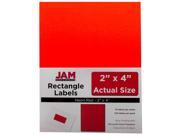 JAM Paper® Neon Fluorescent Red Address Labels Medium 2 x 4 10 labels per page 120 labels total