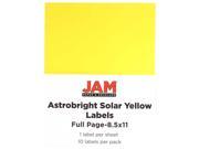 JAM Paper® Astrobright Solar Yellow Large Full Page Sticky Labels 8 1 2 x 11 Full Page 10 Labels per Pack