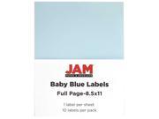 JAM Paper® Baby Blue Large Full Page Sticky Labels 8 1 2 x 11 Full Page 10 Labels per Pack