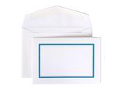 Blue Border Small Stationery Set 100 Foldover Cards 3 3 8 x 4 3 4 With Matching Envelopes