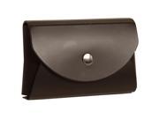 JAM Paper® Dark Brown Italian Leather Snap Card Cases with Round Flap 2 1 4 x 3 12 x 3 4 Sold Individually